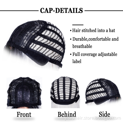 Blonde Bob Wig Short Straight no Lace Front Wigs for Women Colored Silky Straight Hair Colored Midpoint Synthetic Hair Straight